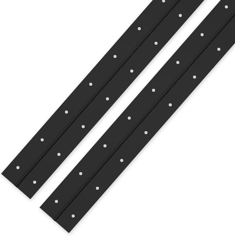 EPHECH Black Piano Hinges 18Inch, 2PCS Heavy Duty Stainless Steel Piano Hinge with Hole, 0.05" Thickness/1.2" Open Width Continuous Hinge for Folding Cabinet Door Butt Hinge - Image 1